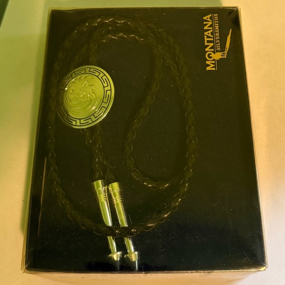 Montana Silversmiths Bolo Tie with Silver and Gold Tones - Picture 4 of 5